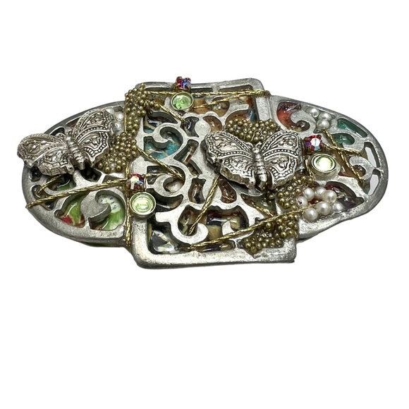 ALICE M SIGNED MIXED MEDIA BUTTERFLY BROOCH - Picture 5 of 16